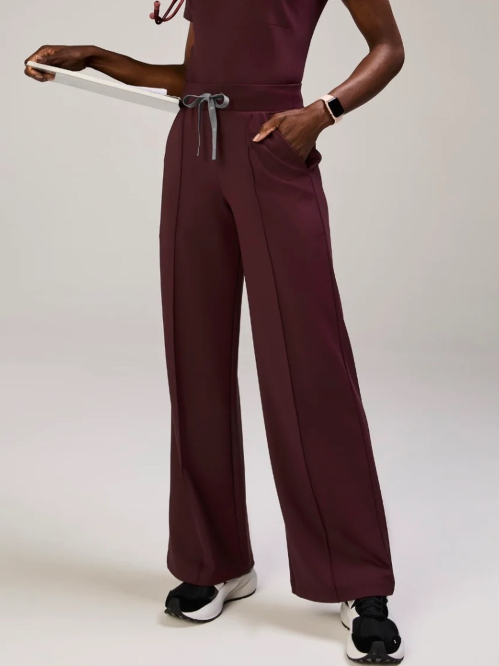 FIGS FORMx Piedra Scrub Pants in Burgundy
